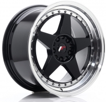 Set of 8.5x18" & 9.5x18 Japan Racing JR6 Gloss Black Machined