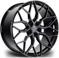 Set of 9.0x22" & 10.5x22 Riviera RF108 Black Polished Dark Tint