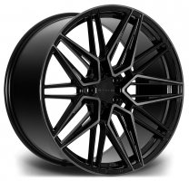 Set of 9.0x22" & 10.5x22 Riviera RF10 Black Polished Dark Tint