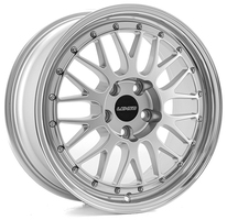 Set of 7.5x17" Lenso XLM Gloss Silver & Polished