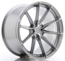 Set of 9.0x20" & 10.5x20" Japan Racing JR37 Silver Machined Face