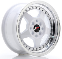 Set of 7.0x15" Japan Racing JR6 White Machined Lip