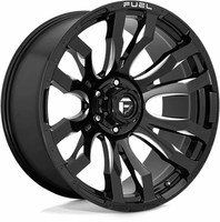 Set of 8.0x16" Fuel Blitz D673 Gloss Black Milled