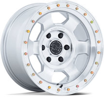 Set of 8.5x17" Black Rhino Trooper Gloss Silver Machined Face