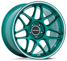 Set of 8.5x18" & 10.5x18" Motegi Racing Tsubaki Hokkaido Green Machined Lip