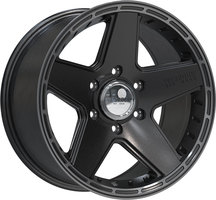 Set of 9.0x17" Wesrock ST-5 Satin Black Machined Lip Dark Tint 