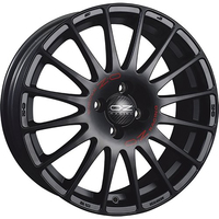 Set of 6.5x15" & 7.0x16" OZ Racing Superturismo GT Matt Black Red Lettering