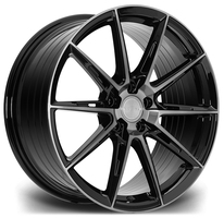Set of 9.0x20" & 10.5x20" Riviera RF6 Black Polished Dark Tint