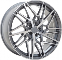 Set of 8.5x20" & 10.0x20 Velare VLR06 Platinum Grey Machined Face