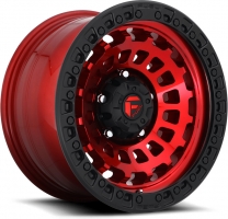 Set of 9.0x20" Fuel Zephyr Truck D632 Candy Red Matte Black Ring	
