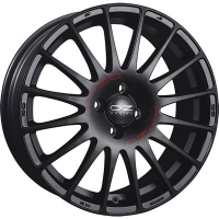 Set of 6.5x15" OZ Racing Superturismo GT Matt Black Red Lettering