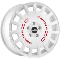 Set of 8.0x18" OZ Racing Rally Racing Race White Red Lettering