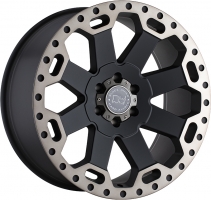 Set of 8.0x18" Black Rhino Warlord Matte Black Machine Dark Tint Lip