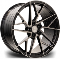 Set of 8.5x20" & 10.0x20 Riviera RF106 Black Polish Dark Tint