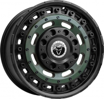 Set of 8.0x17" Wolfrace Explorer Slotmag Matt Black Matt Green
